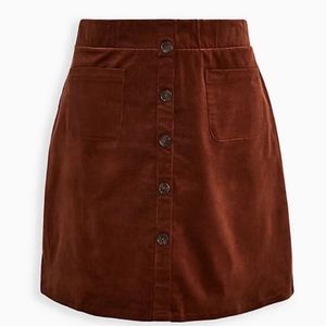 TORRID cognac corduroy skirt size 6